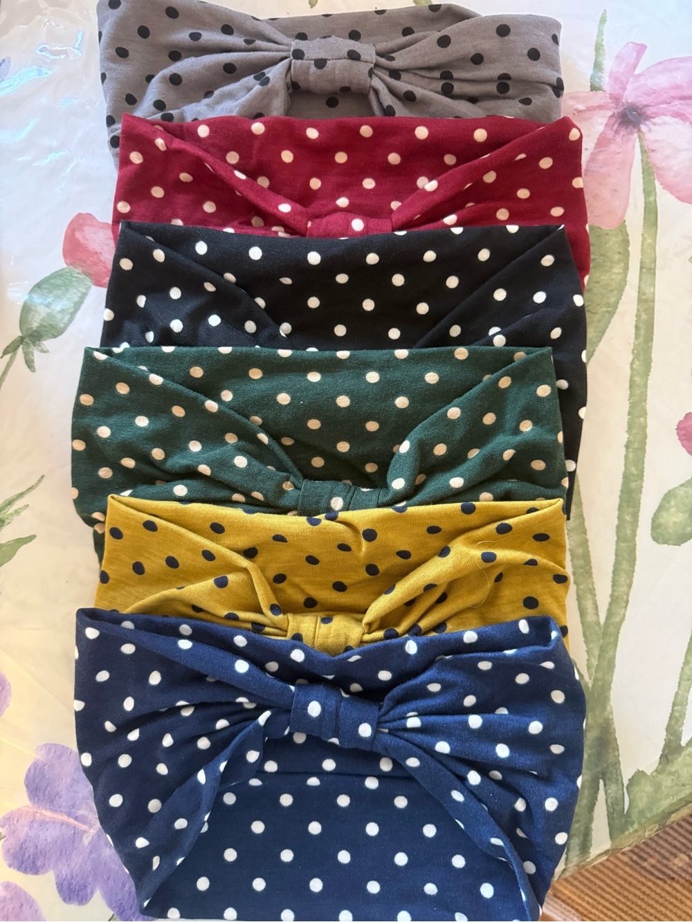 Polka Dot Knot Headbands- Multi-Color 6 Pack